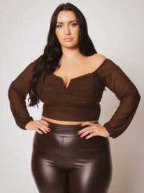 Plus Size Desiree Top  - Brown