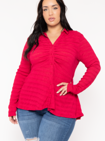 Plus Size Linda Hi -Low  Top - Red